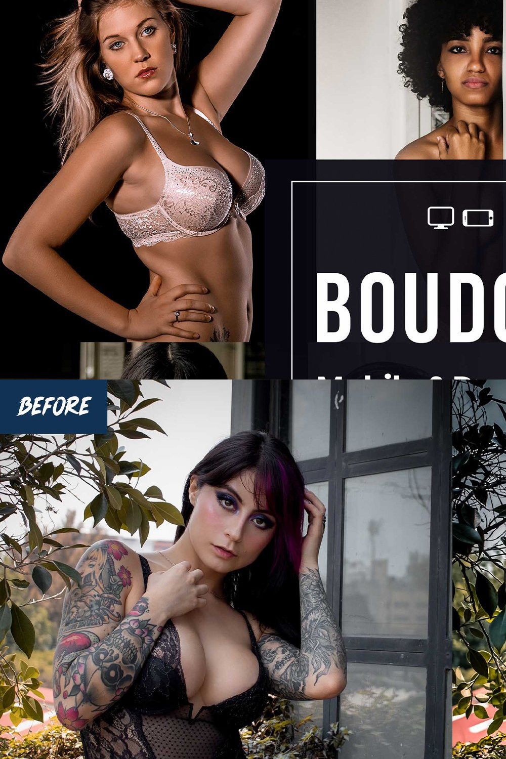 Boudoir Lightroom Presets pinterest preview image.