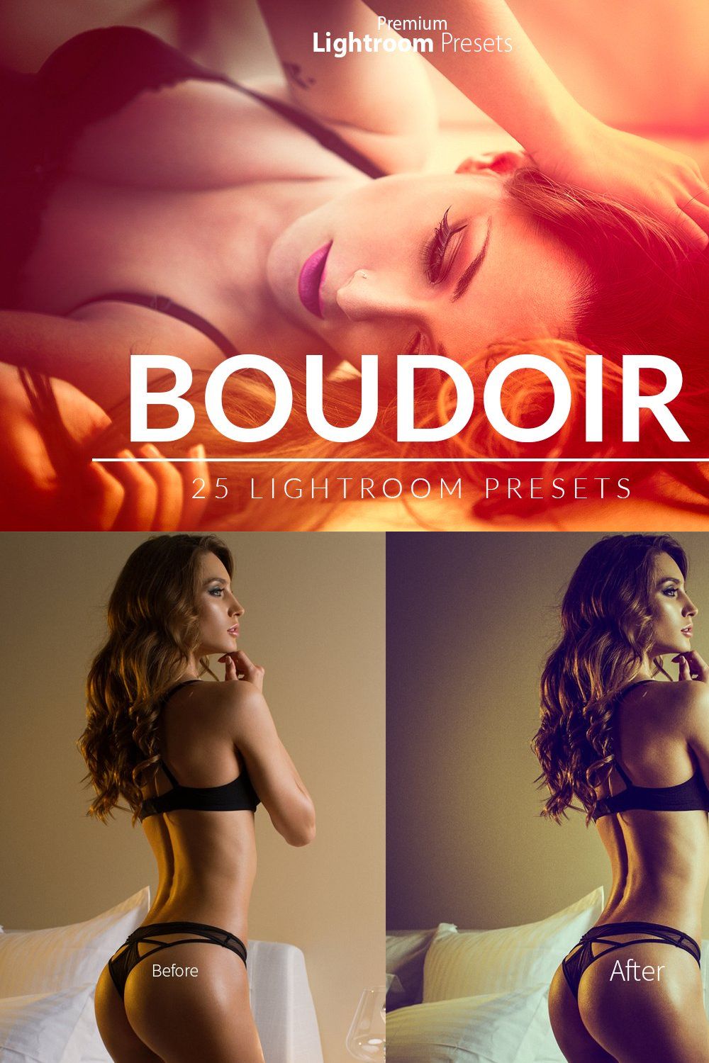 Boudoir Lightroom presets pinterest preview image.