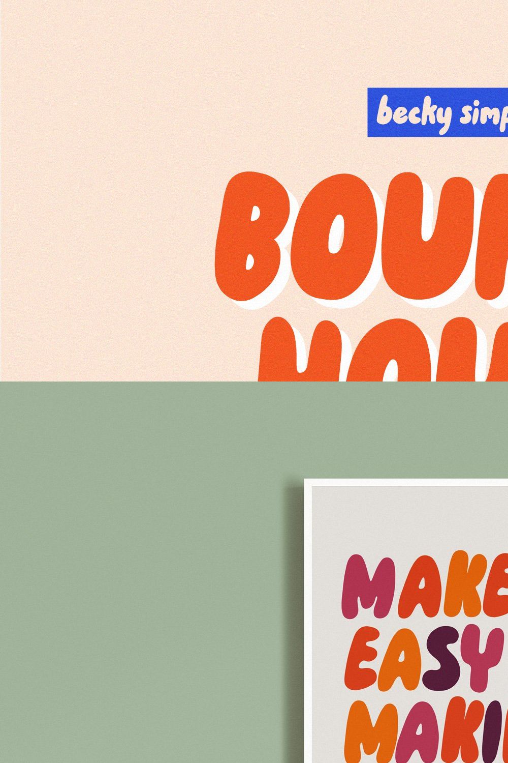 Bounce House • Bubble Letter font pinterest preview image.