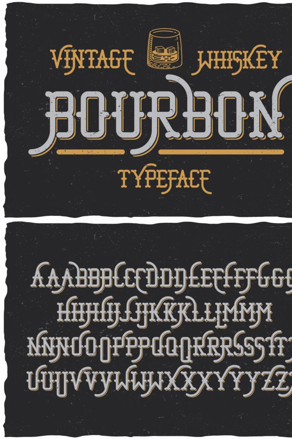 Bourbon Whiskey Typeface pinterest preview image.