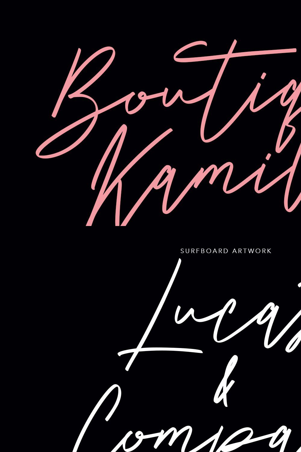 Boutique Kamilla Signature Typeface pinterest preview image.