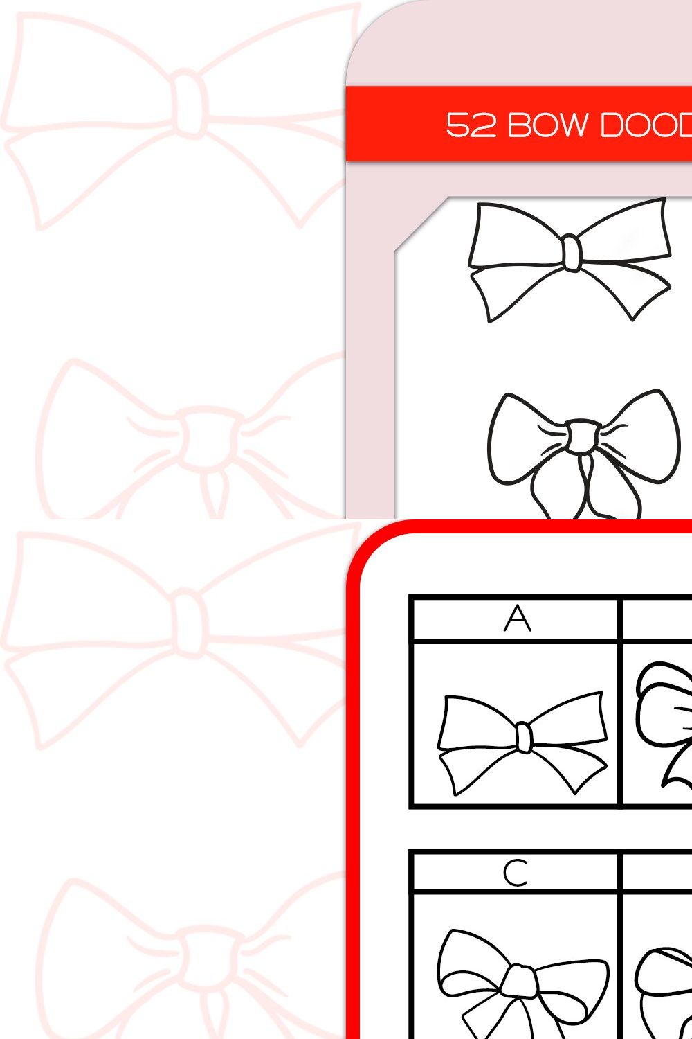 Bow Doodles - Dingbats Font pinterest preview image.