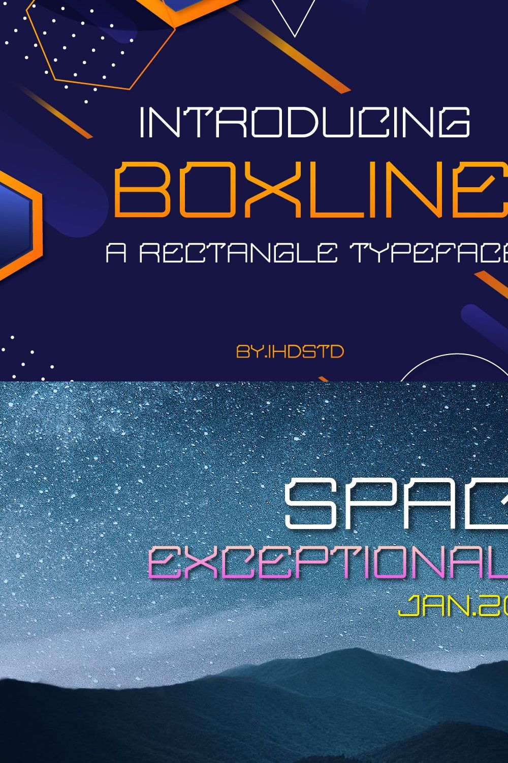 Boxline Rectangle Typeface pinterest preview image.