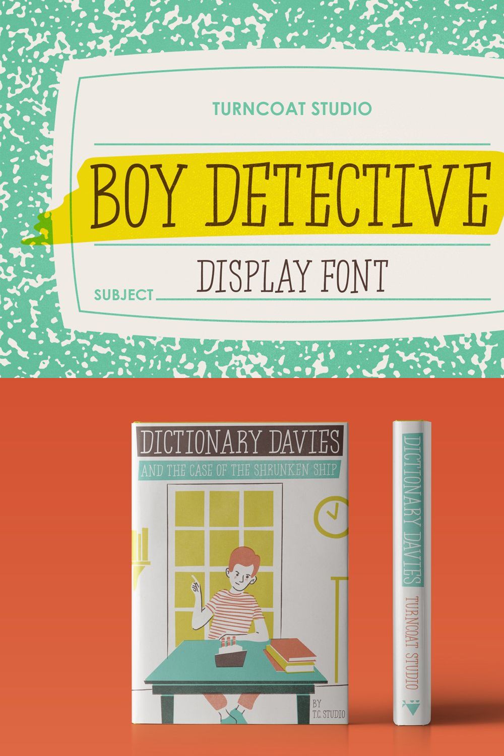 Boy Detective Font pinterest preview image.