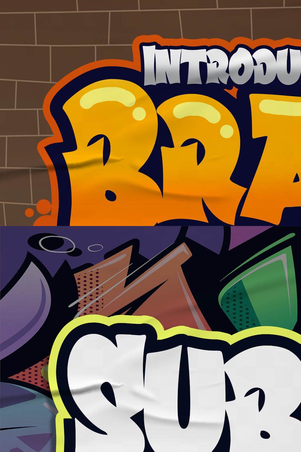 Bradwall Graffiti Font pinterest preview image.