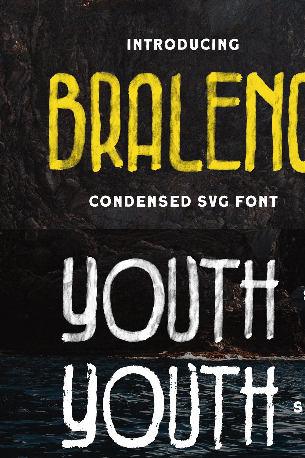 Braleno - Condensed SVG Font pinterest preview image.