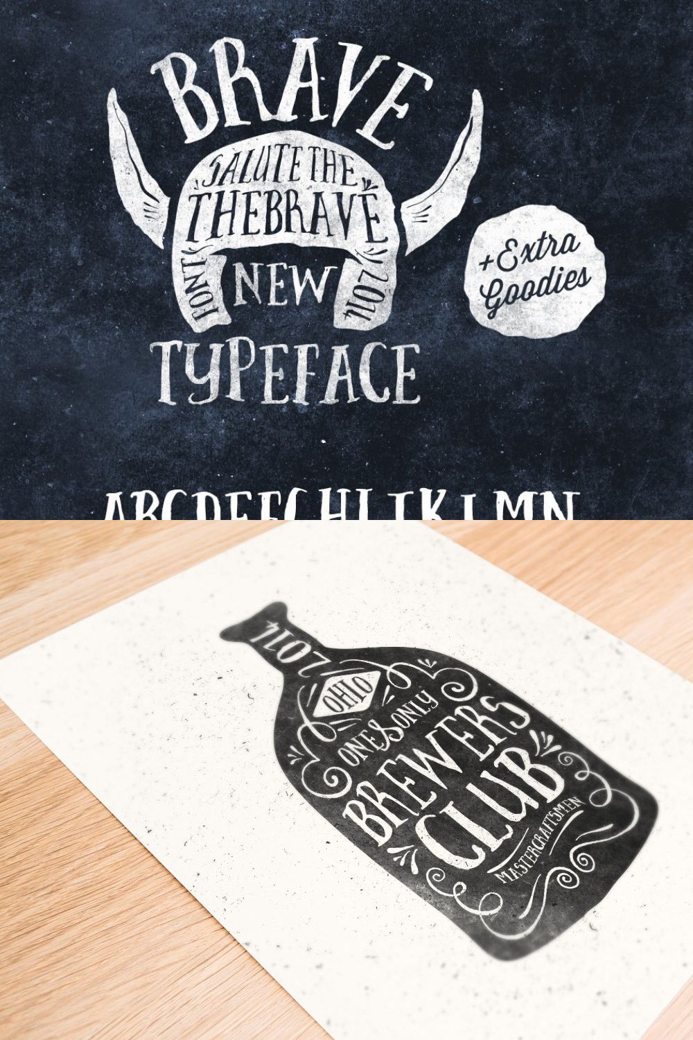 Brave New Font Pack & Graphic Extras pinterest preview image.