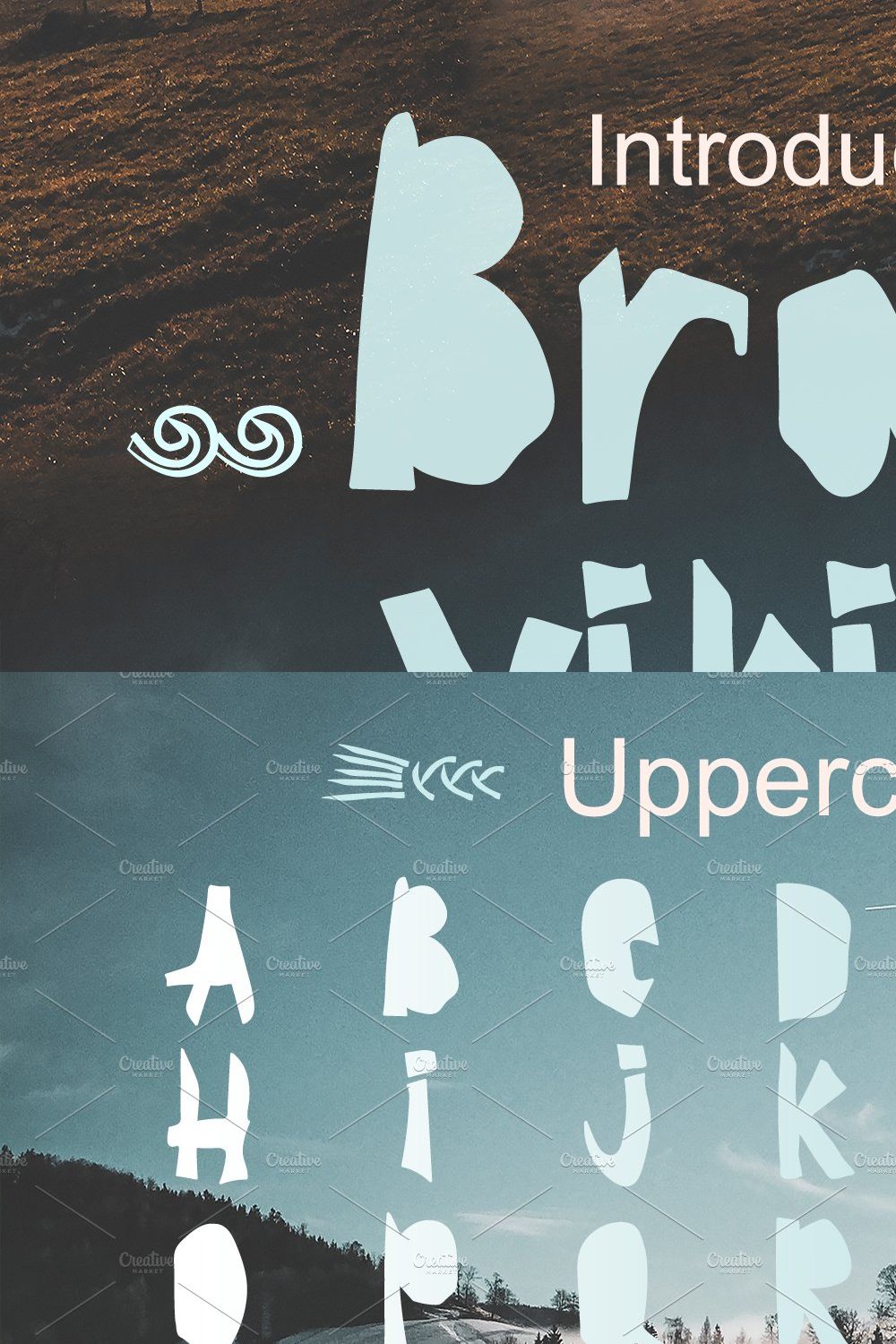 BRAVE-VIKING OTF font pinterest preview image.