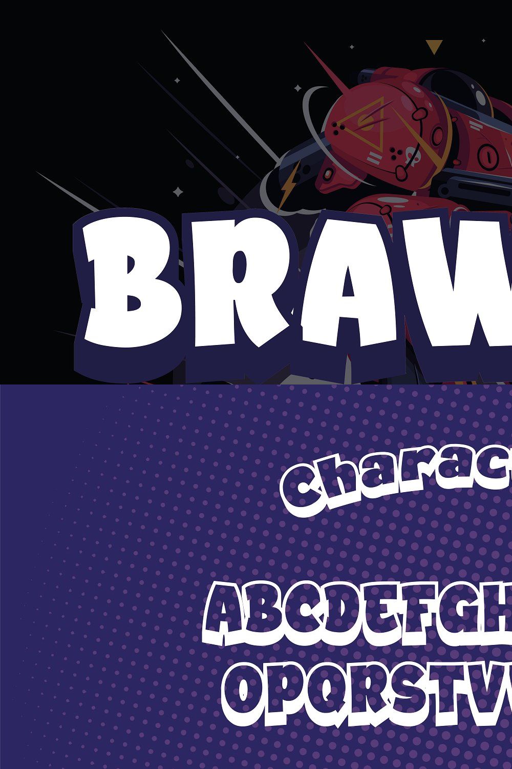 Brawler - Gaming Typeface pinterest preview image.