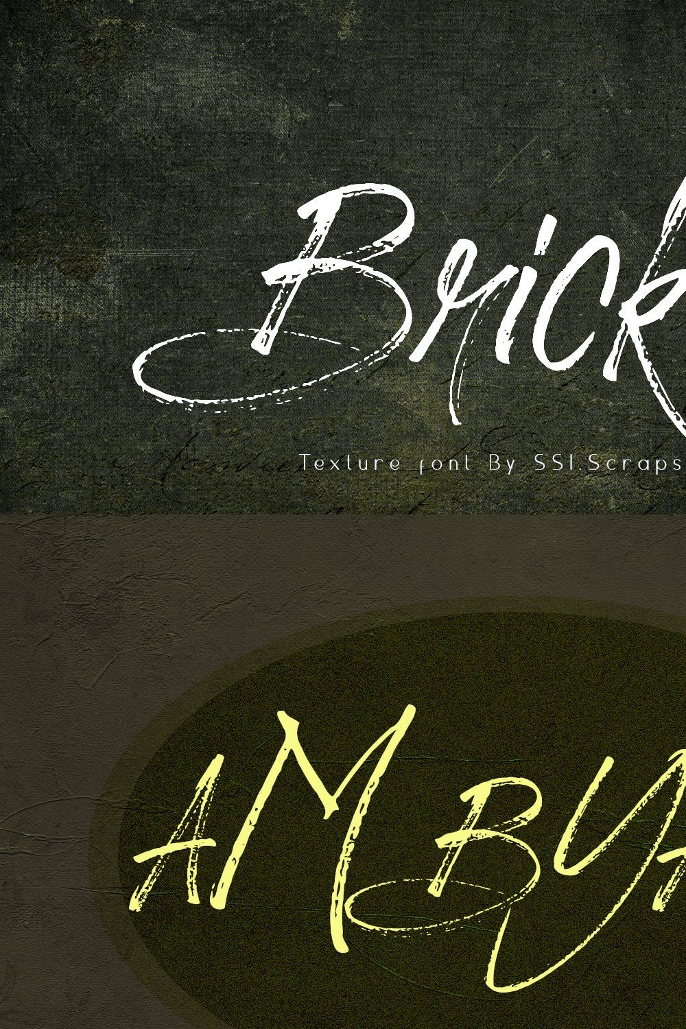 BRICKET brush font pinterest preview image.