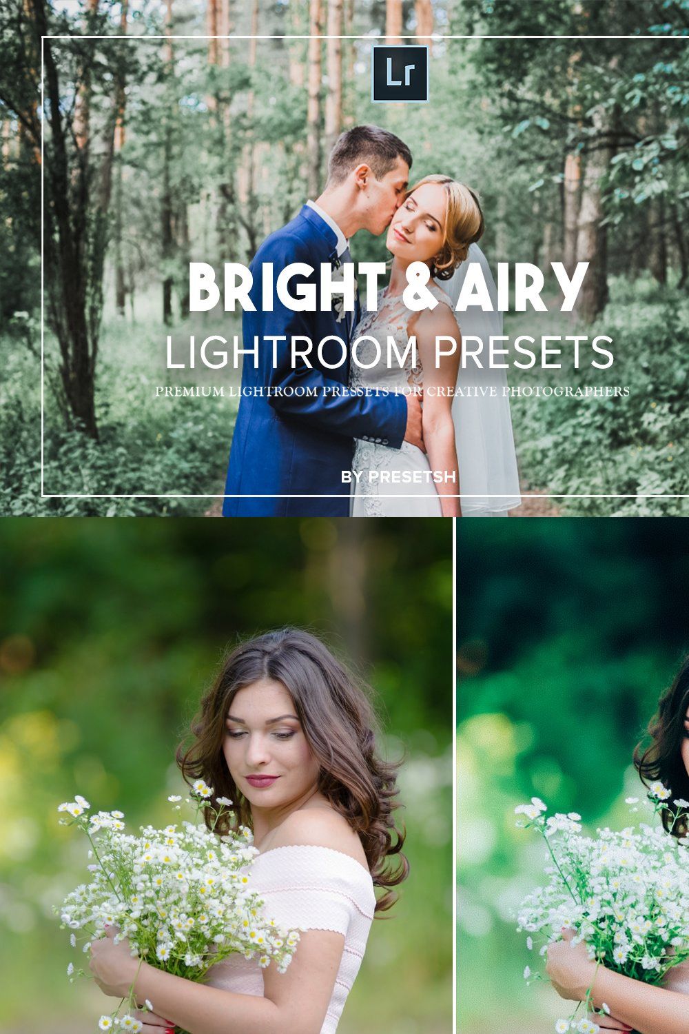 Bright & Airy Lightroom Presets pinterest preview image.