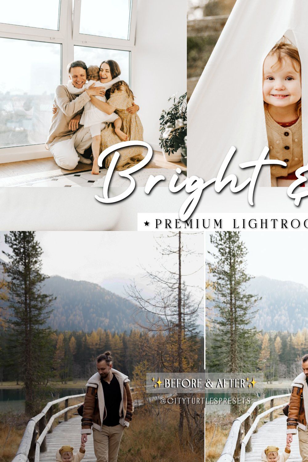 BRIGHT & AIRY Lightroom Presets pinterest preview image.