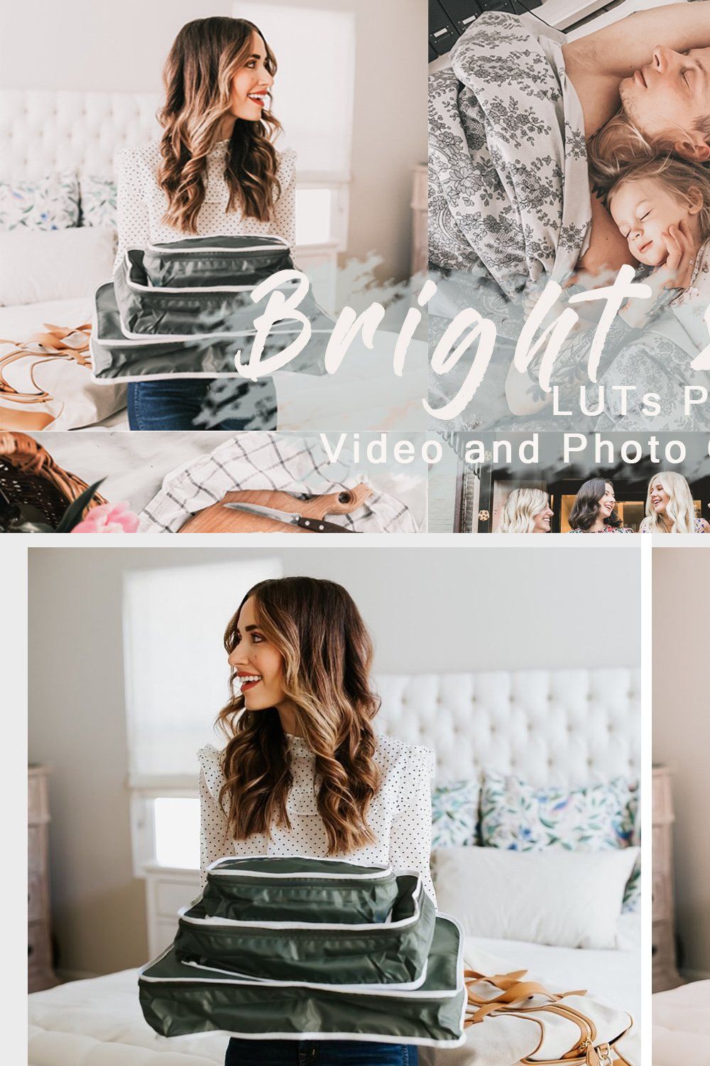 Bright & Airy | LUTs Pack for Video pinterest preview image.