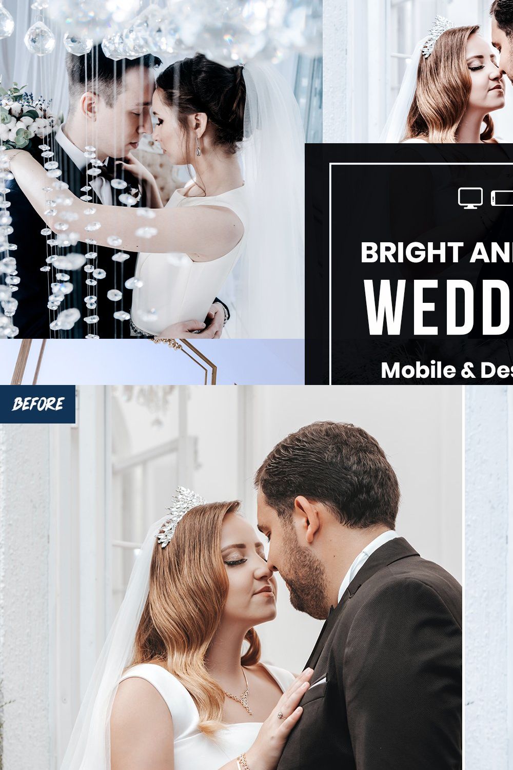 Bright And Airy Wedding Presets pinterest preview image.