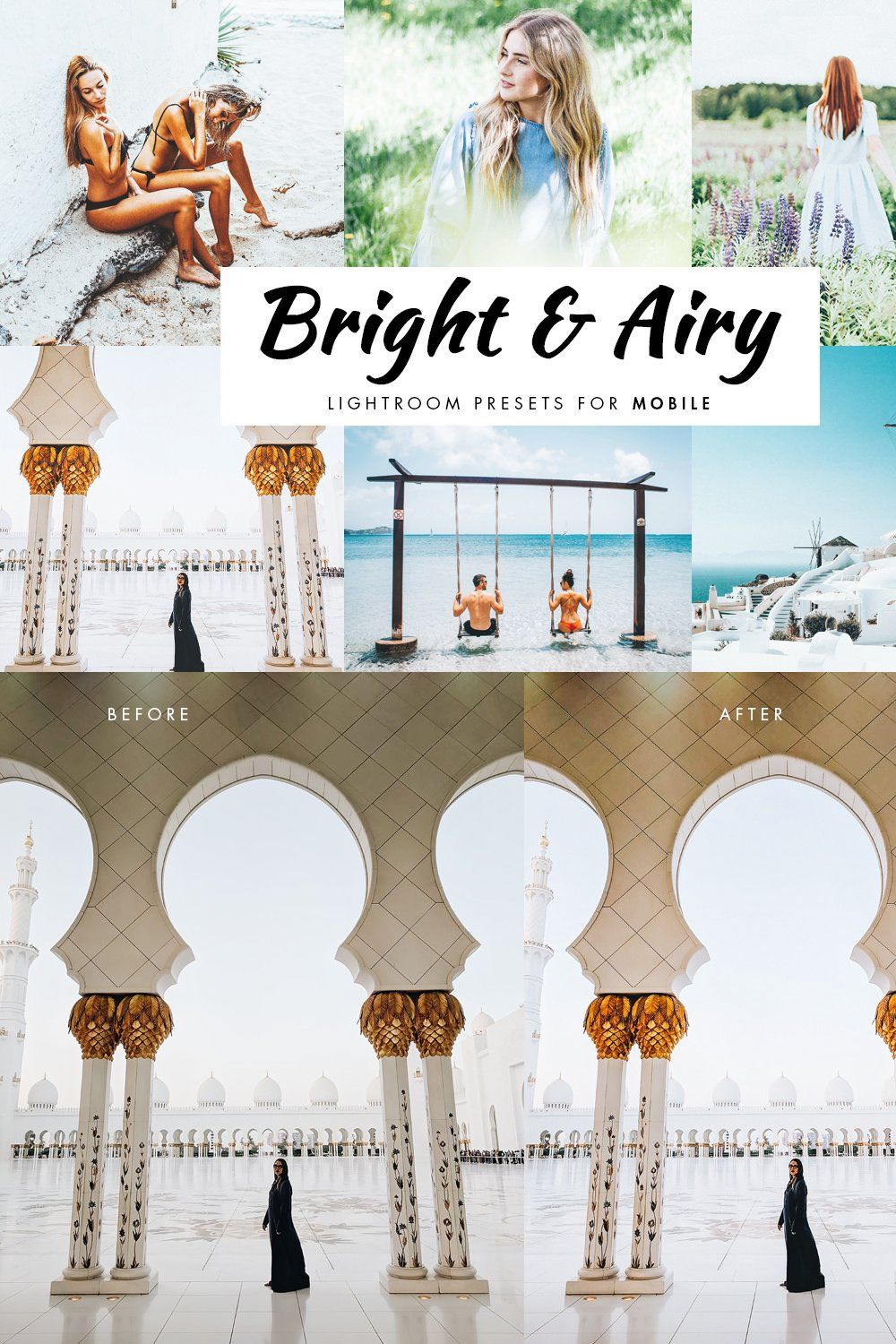 Bright Lightroom Mobile Presets pinterest preview image.