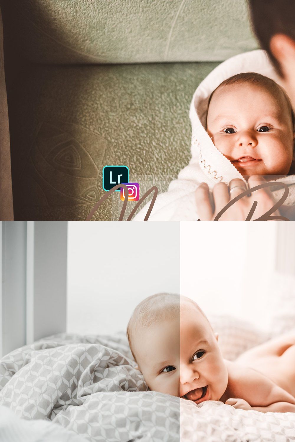 Bright Lightroom presets pinterest preview image.