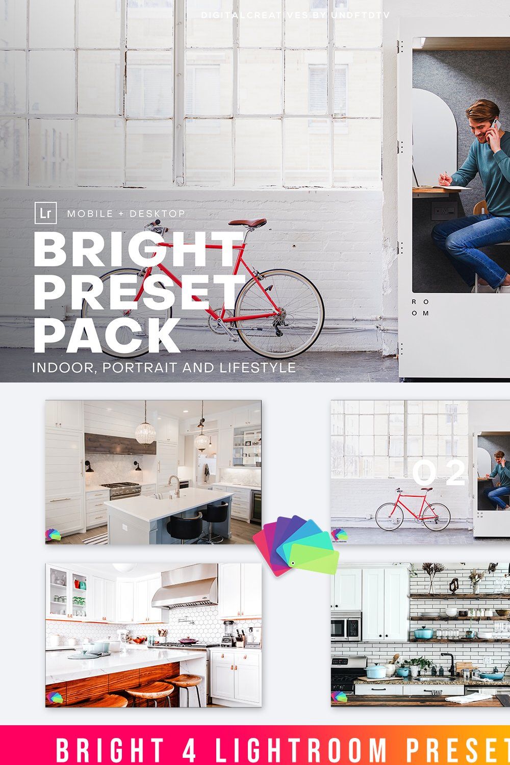 Bright Lightroom Presets v1 pinterest preview image.