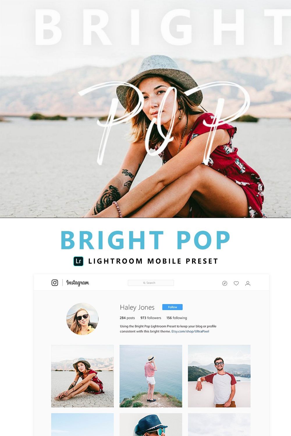 Bright Pop Lightroom Mobile Preset pinterest preview image.