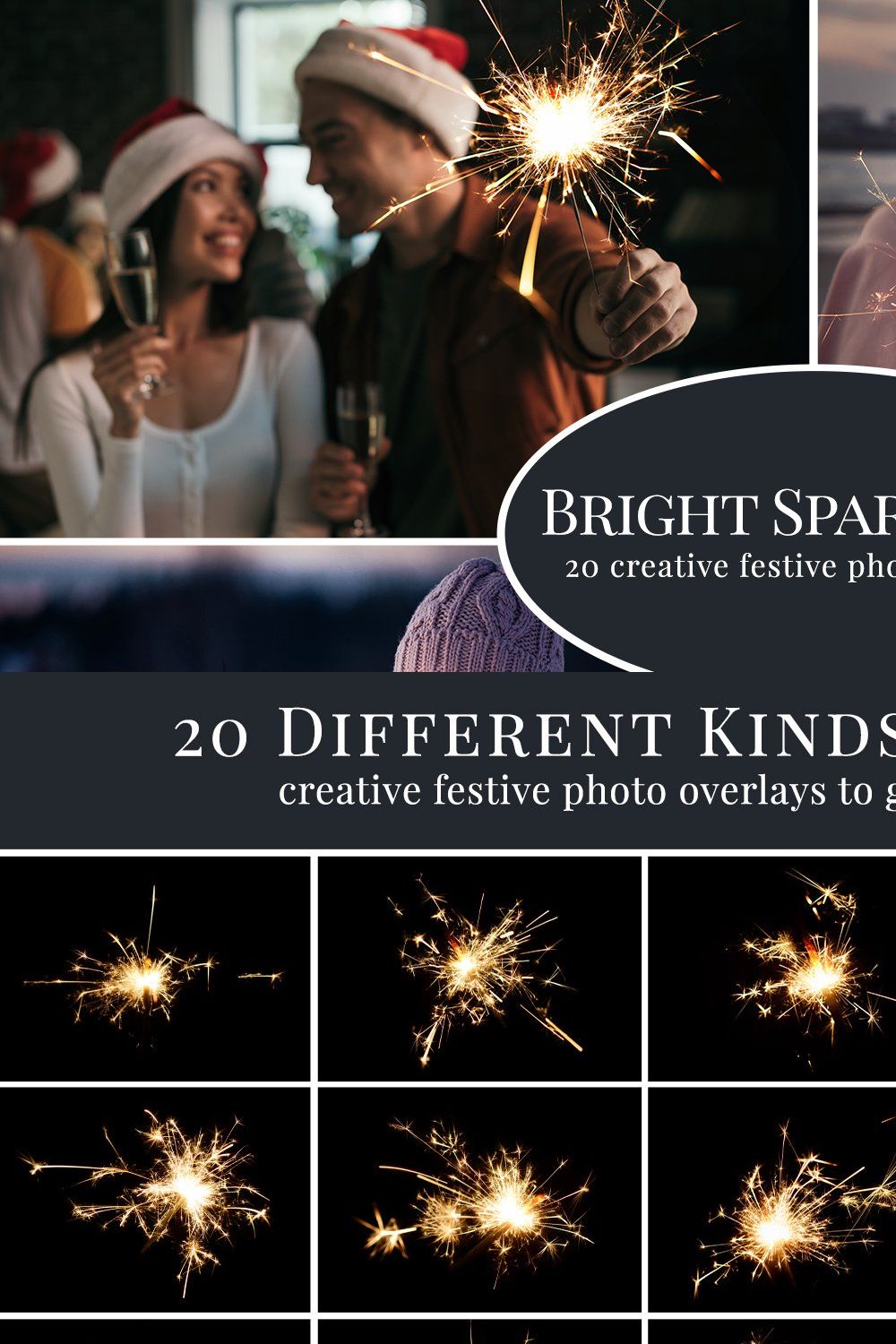 Bright Sparklers photo overlays pinterest preview image.