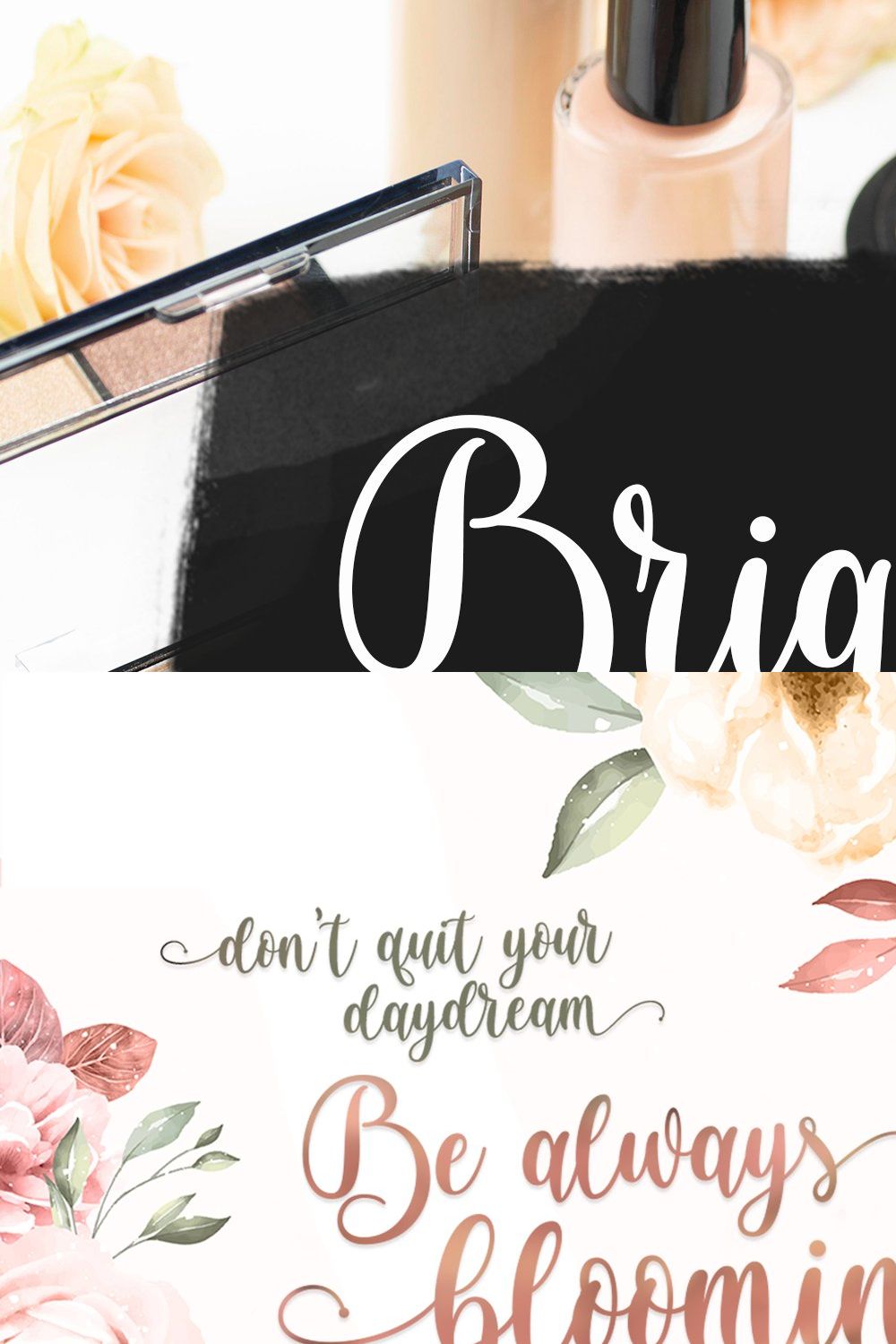 Brightside - Modern Calligraphy Font pinterest preview image.