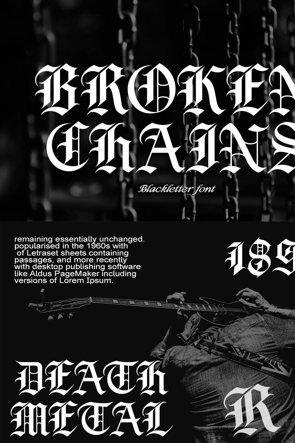 Broken Chains | Blackletter Font pinterest preview image.