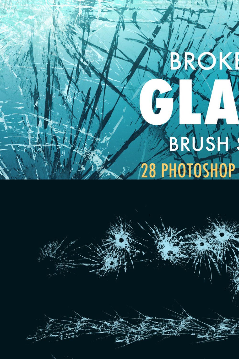 Broken glass Brush Set pinterest preview image.