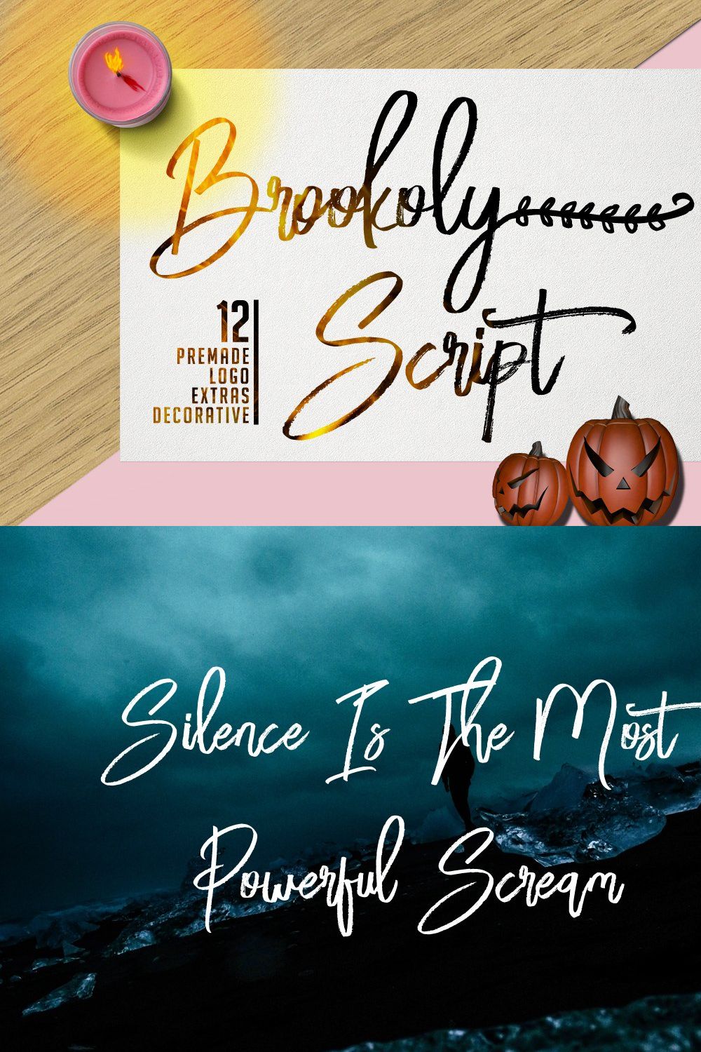 Brookoly Script - Handwritting Font pinterest preview image.