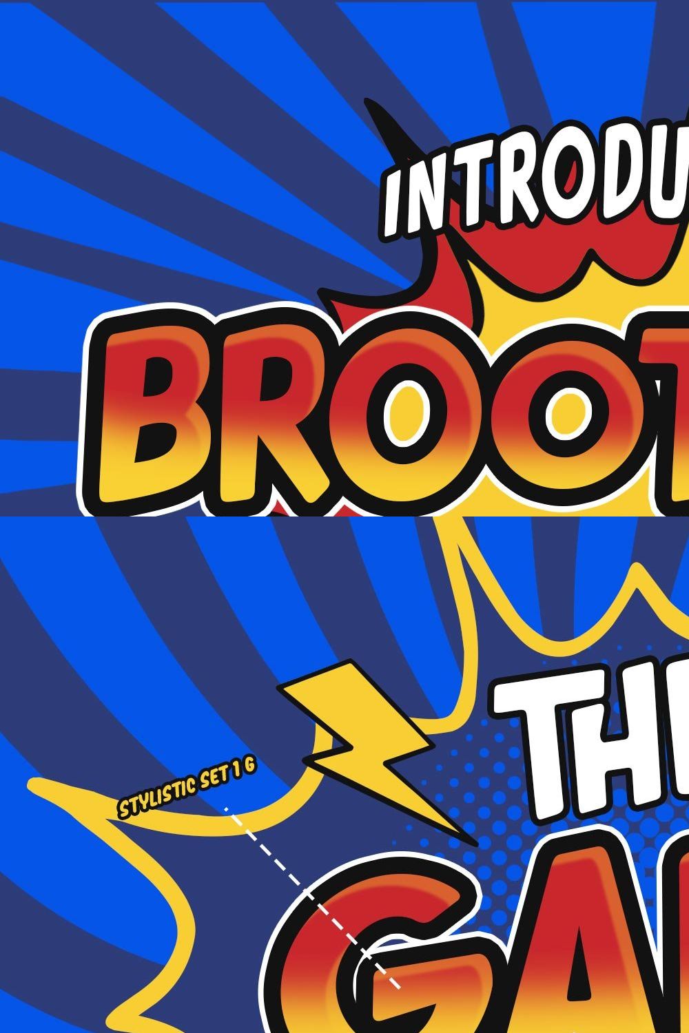 Brootahh Comic Typeface pinterest preview image.