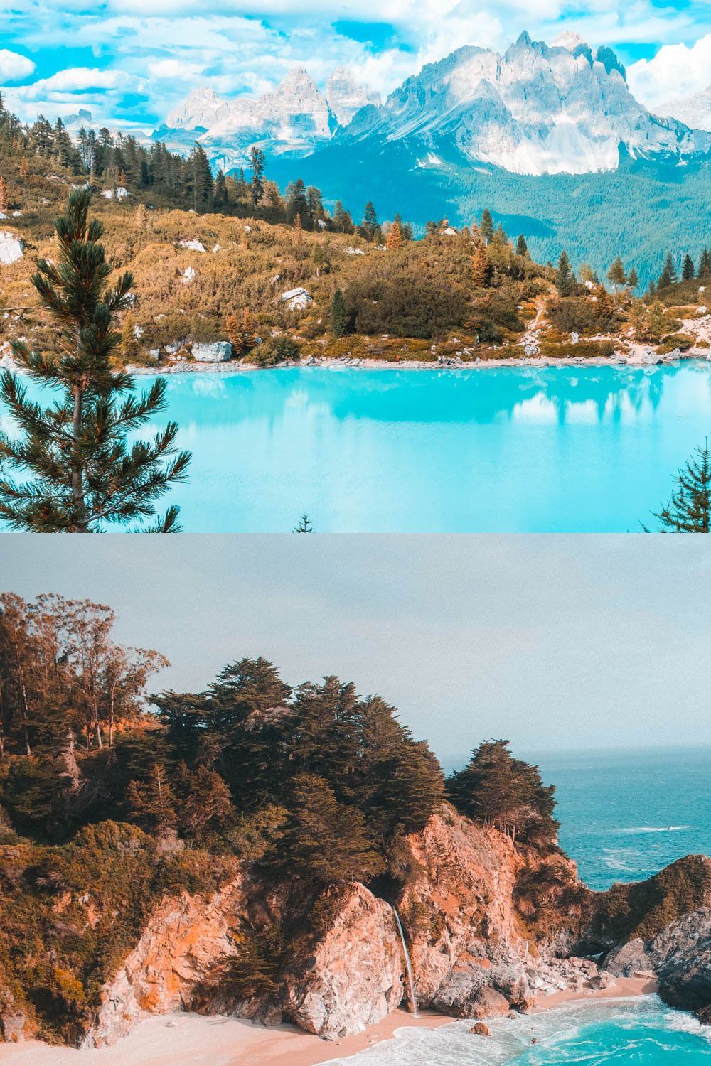 Brown-Aqua Lightroom Preset pinterest preview image.