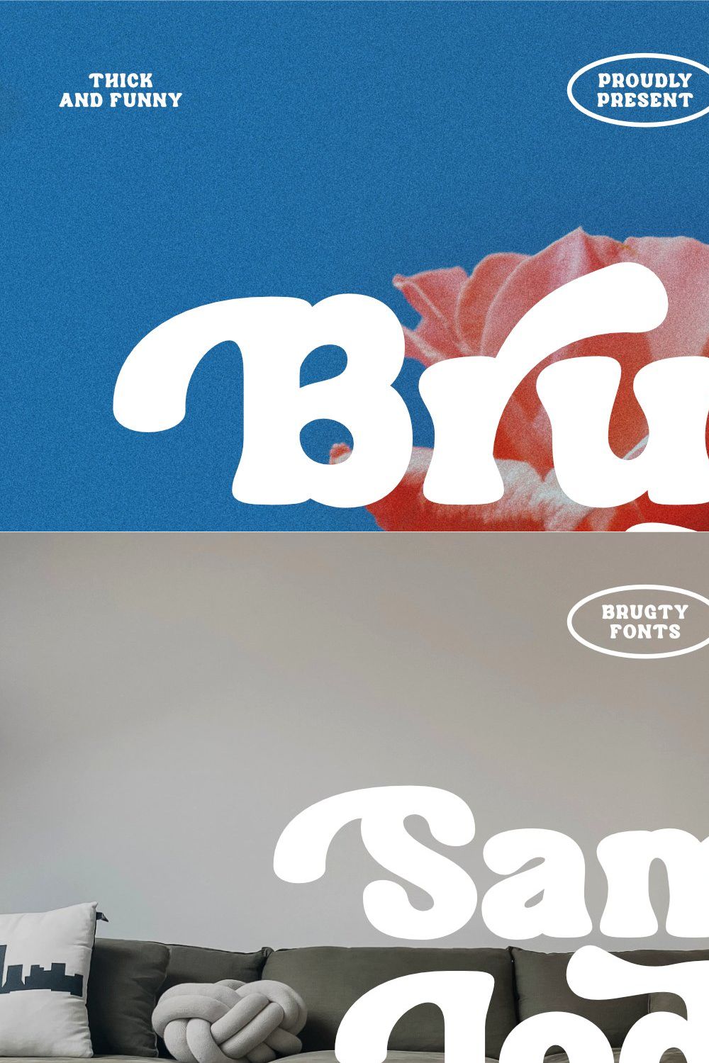 Brugty - Thick Display Fonts pinterest preview image.