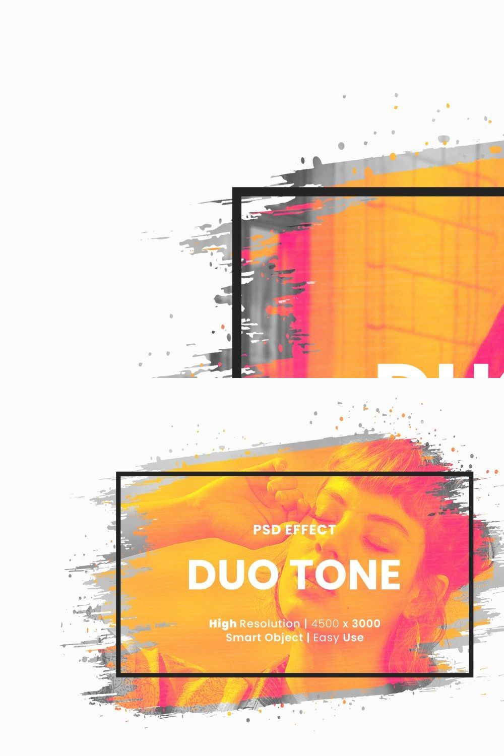 Brush Duotone Photo Effect Psd pinterest preview image.