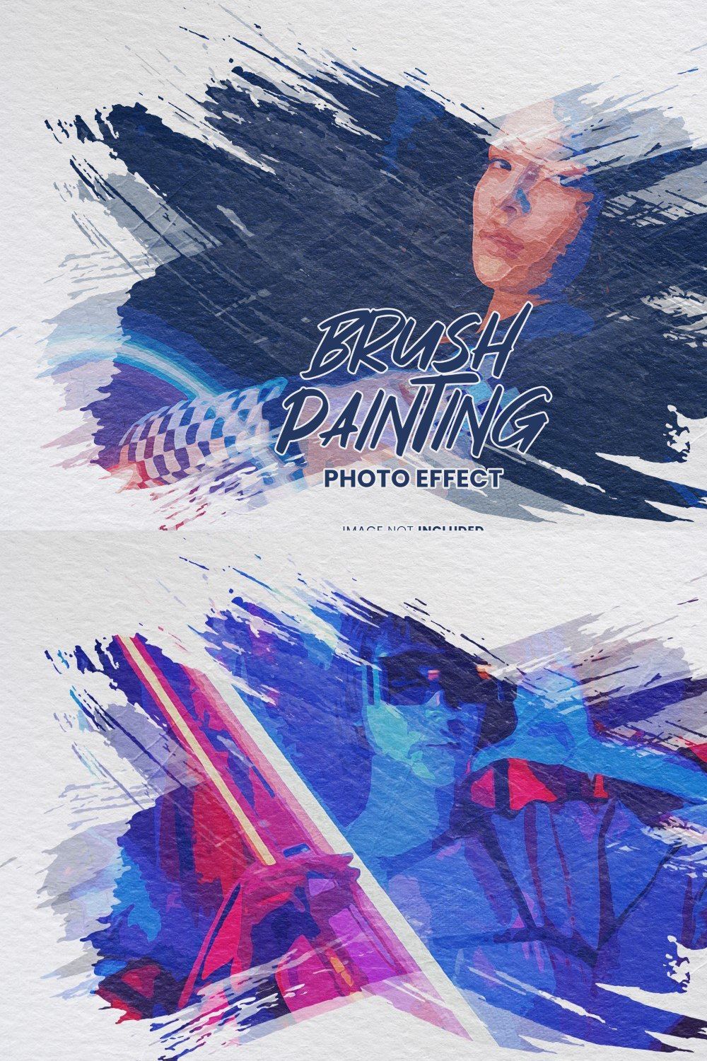 Brush Painting Photo Effect pinterest preview image.