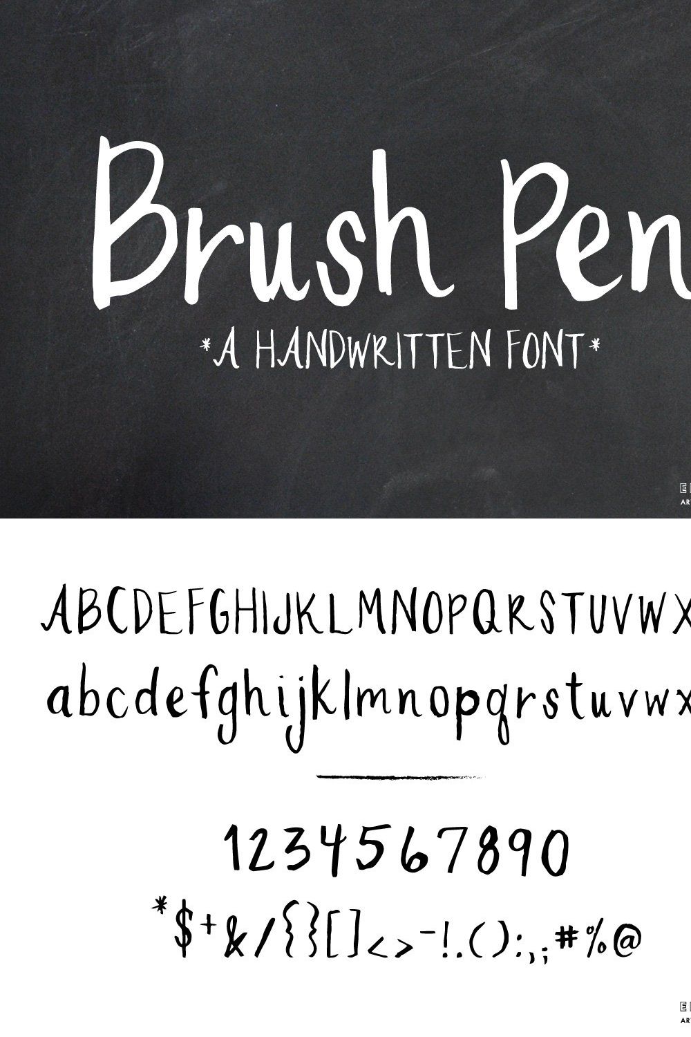 Brush Pen Handwritten Font pinterest preview image.