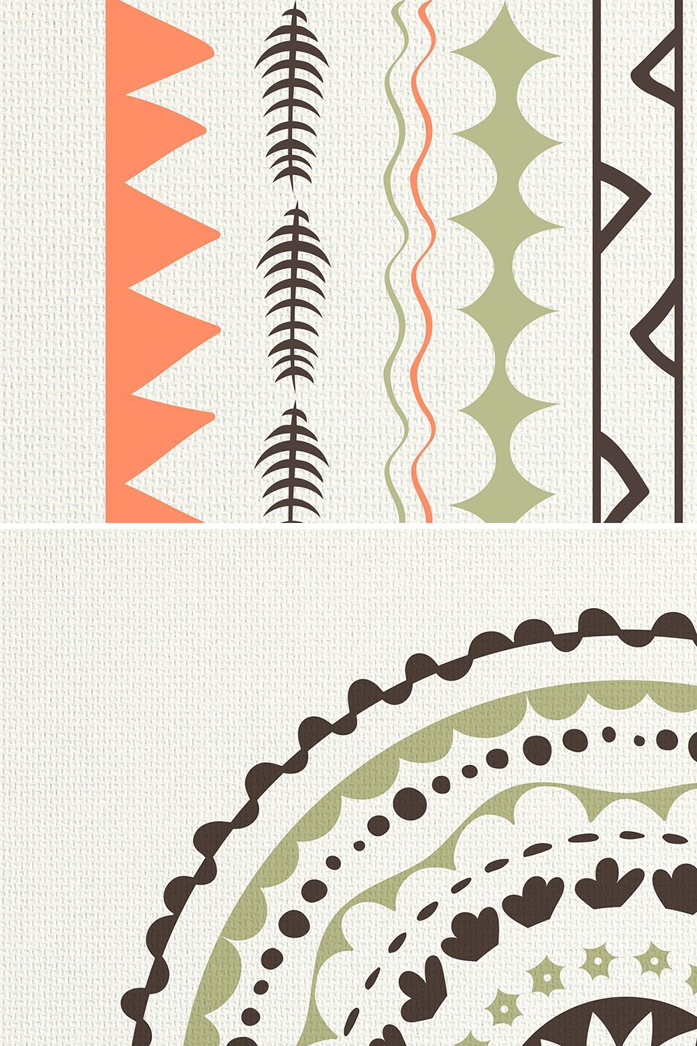 Brushes and patterns | ethnic&floral pinterest preview image.