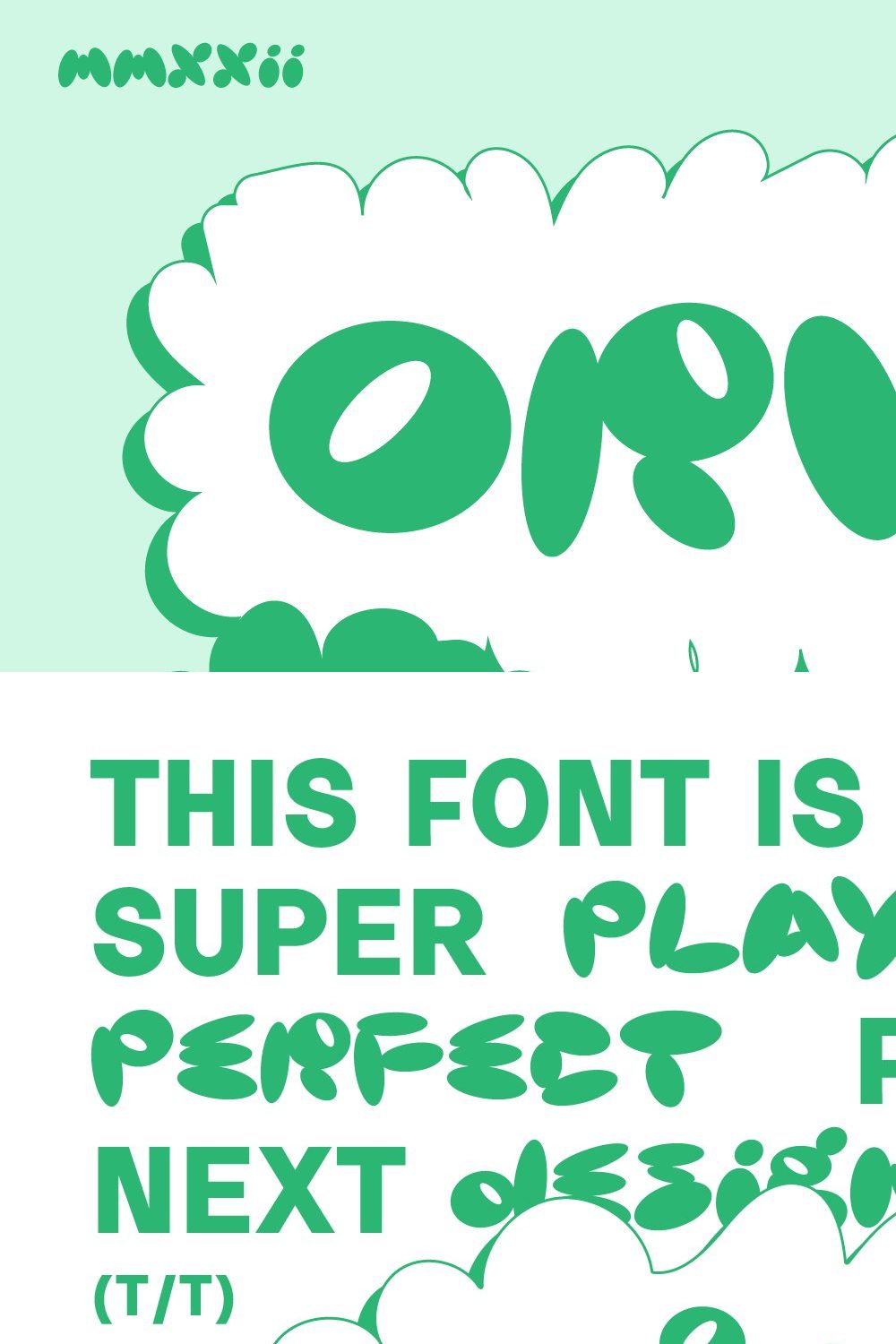 Bubble Font Orvil pinterest preview image.