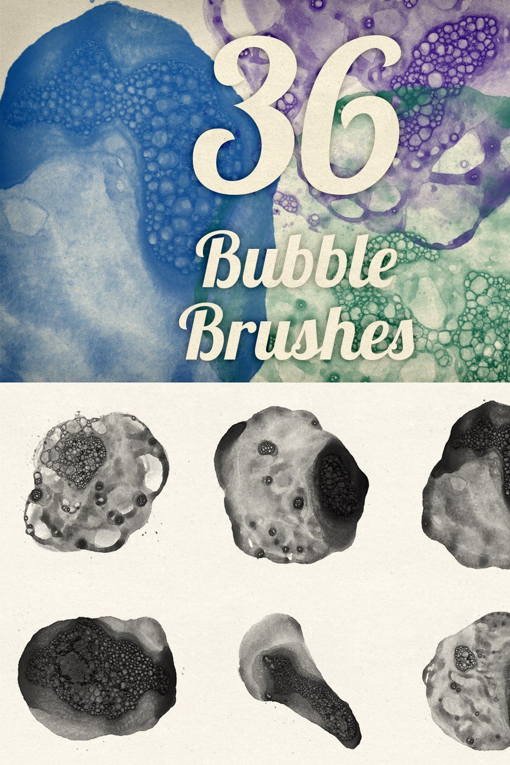 Bubble Textures Brush Pack 1 pinterest preview image.
