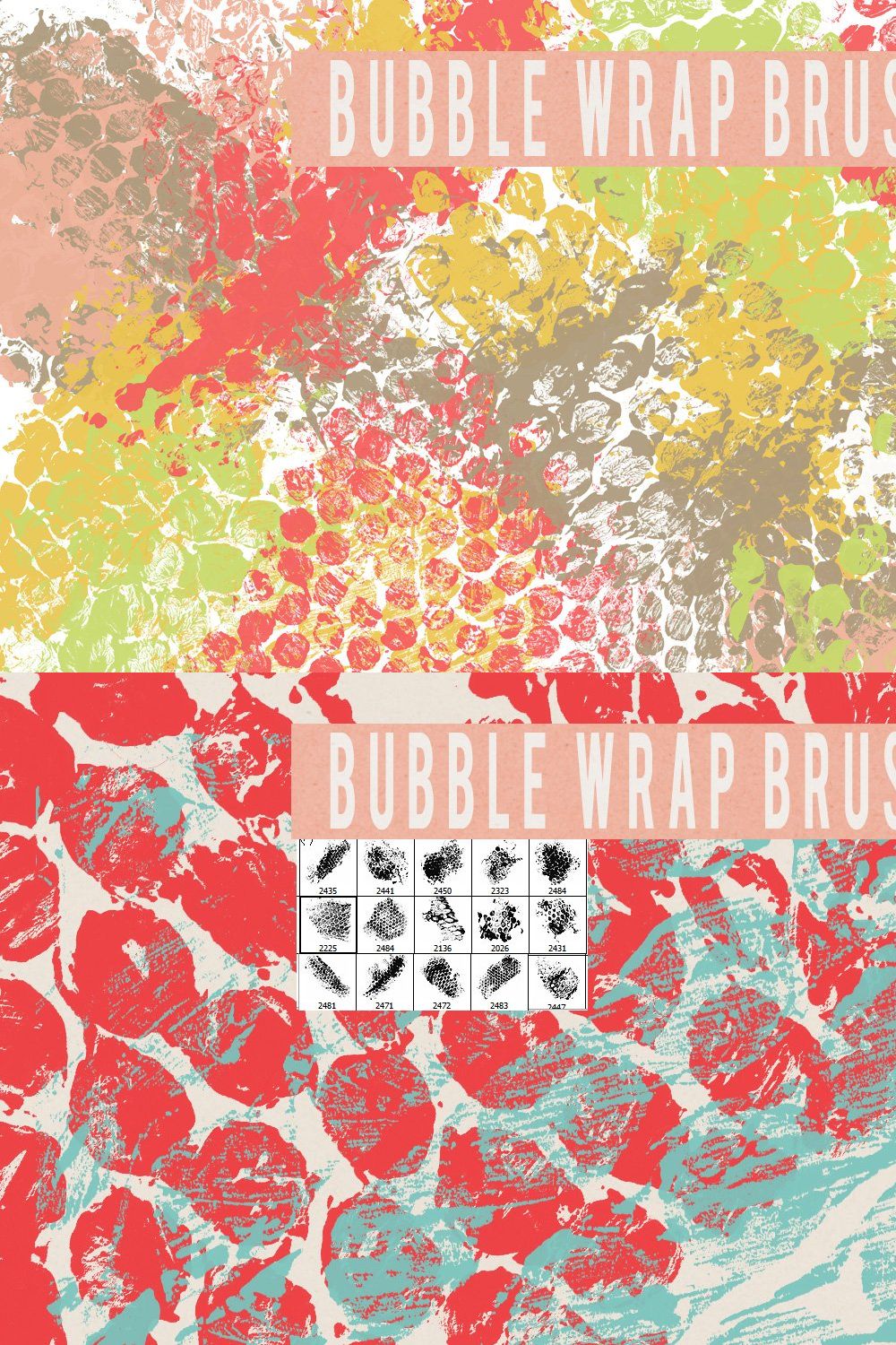 Bubble Wrap Brushes pinterest preview image.