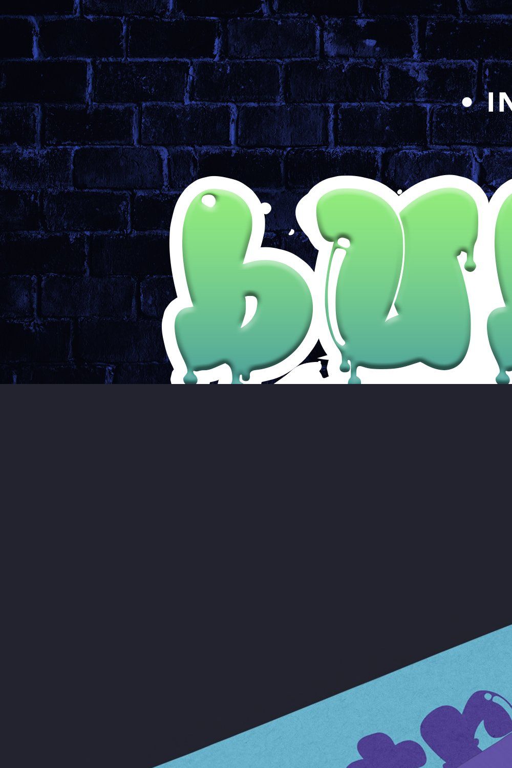 BubbleBloods - Graffiti Display Font pinterest preview image.