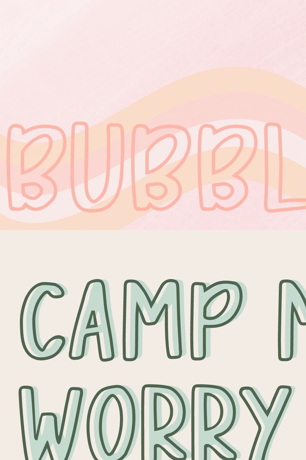 BubbleGum Handwritten Outline Font pinterest preview image.