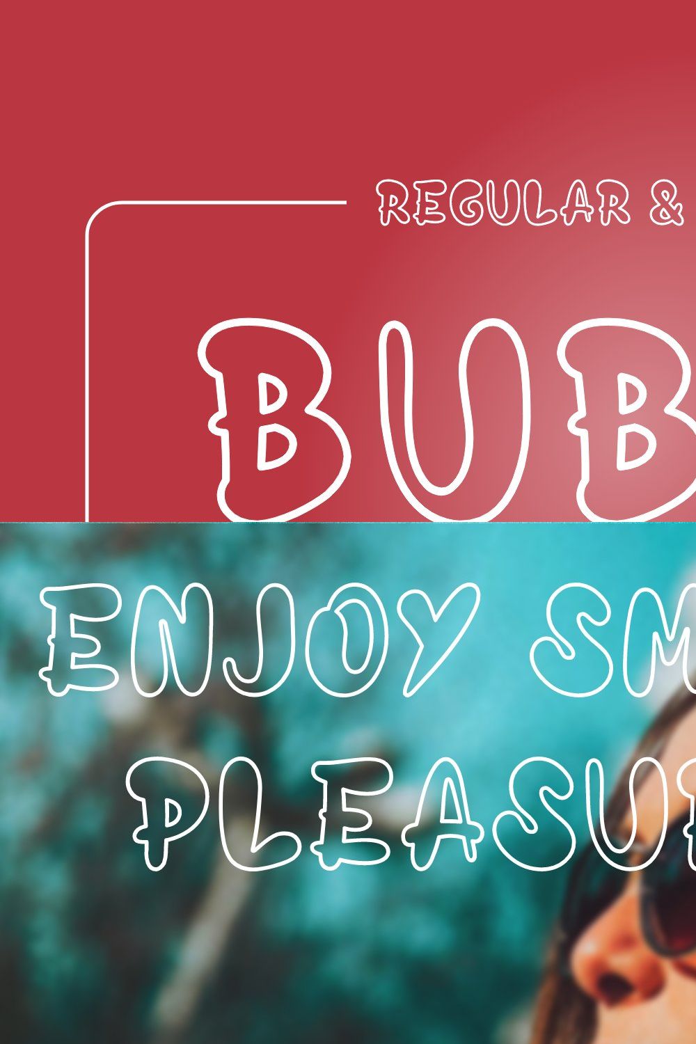 Bubly-Outline Modern Typeface pinterest preview image.