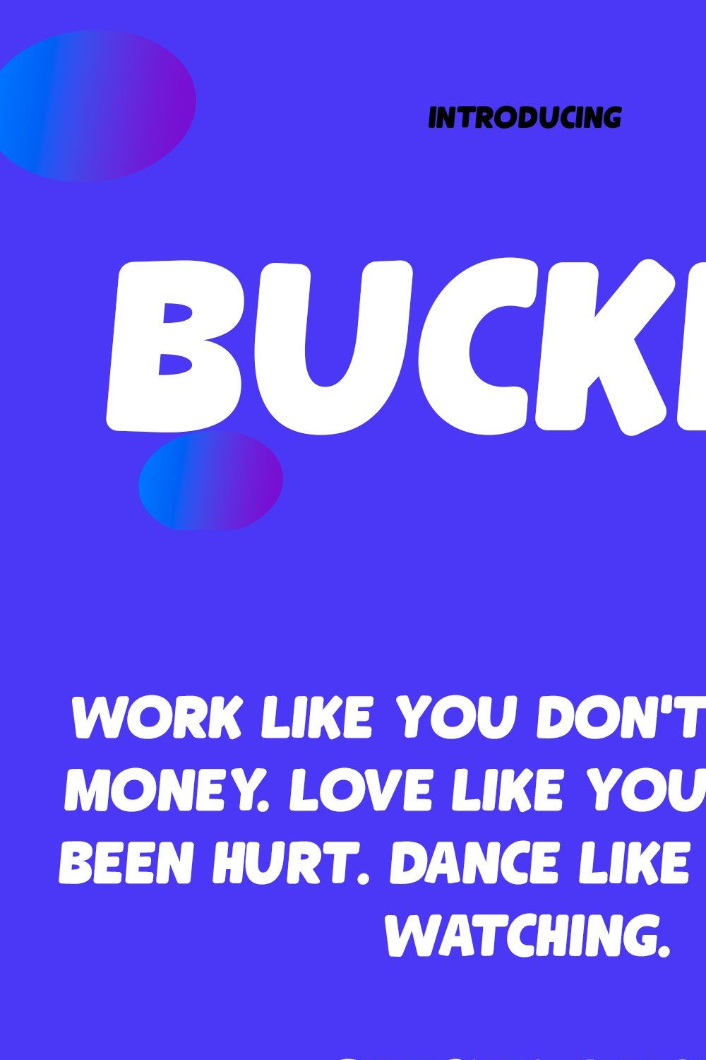 Bucker Handwritten Display Font pinterest preview image.