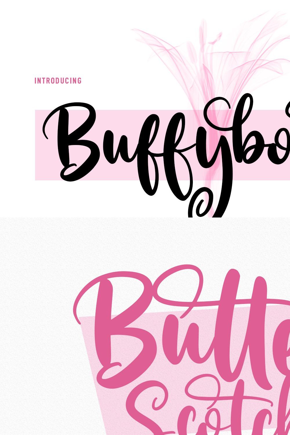 Buffyboats Handwriten Script Font pinterest preview image.