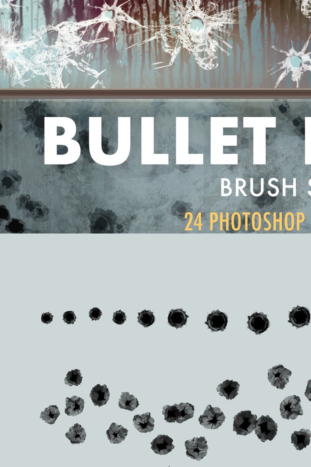 Bullet Holes Brush Set pinterest preview image.