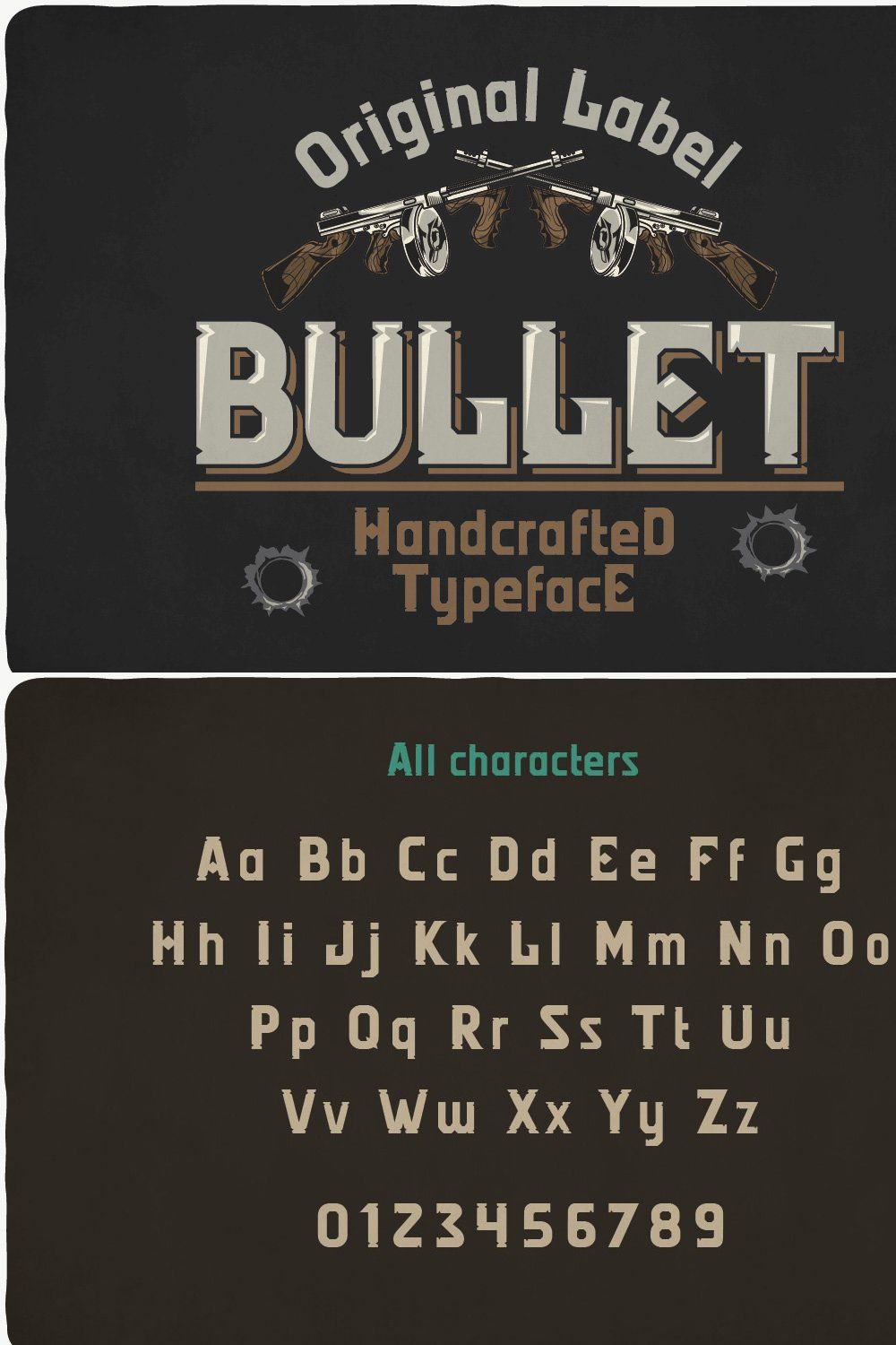 Bullet Typeface pinterest preview image.