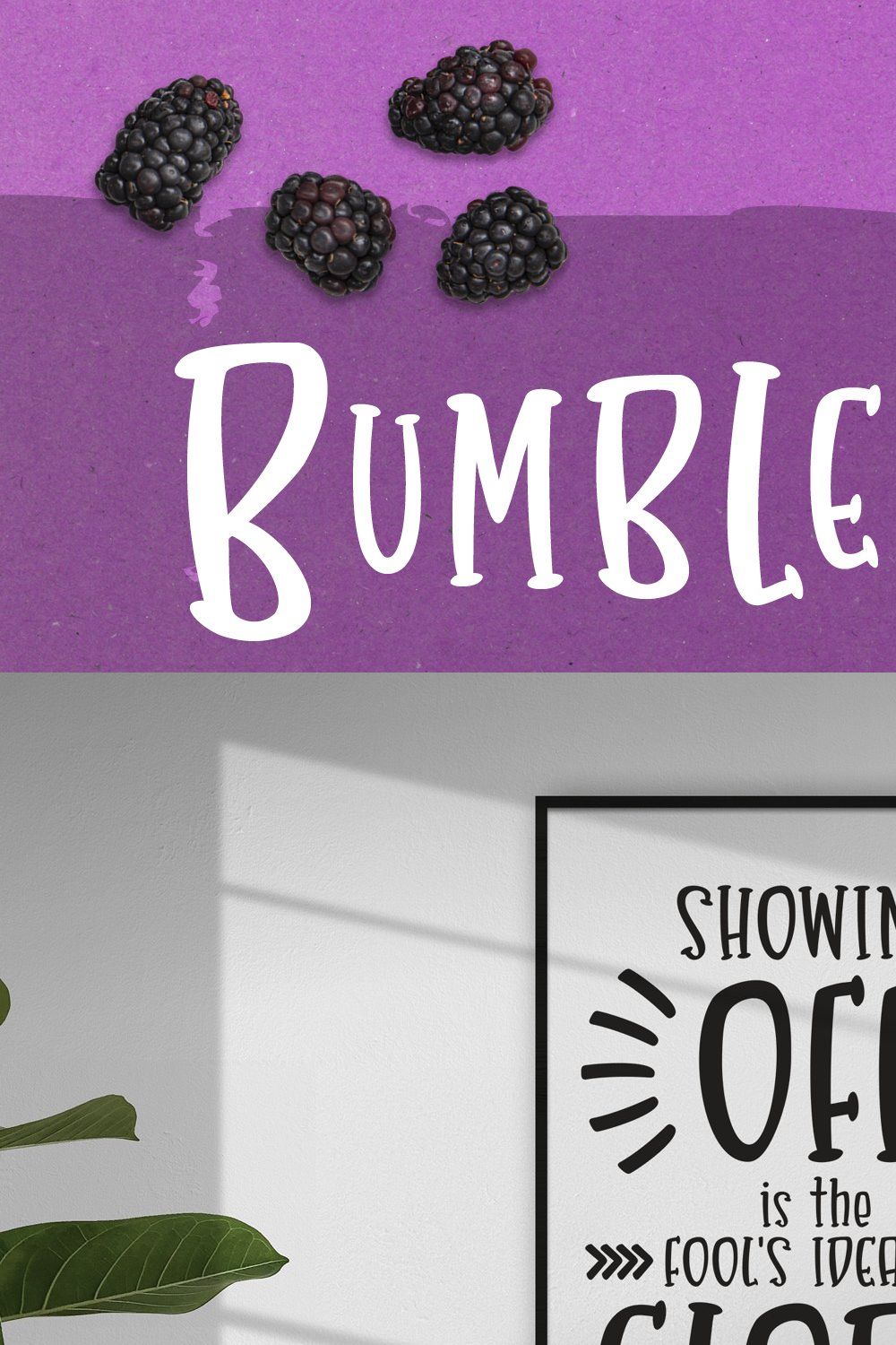 Bumbleberry - a silly serif font pinterest preview image.