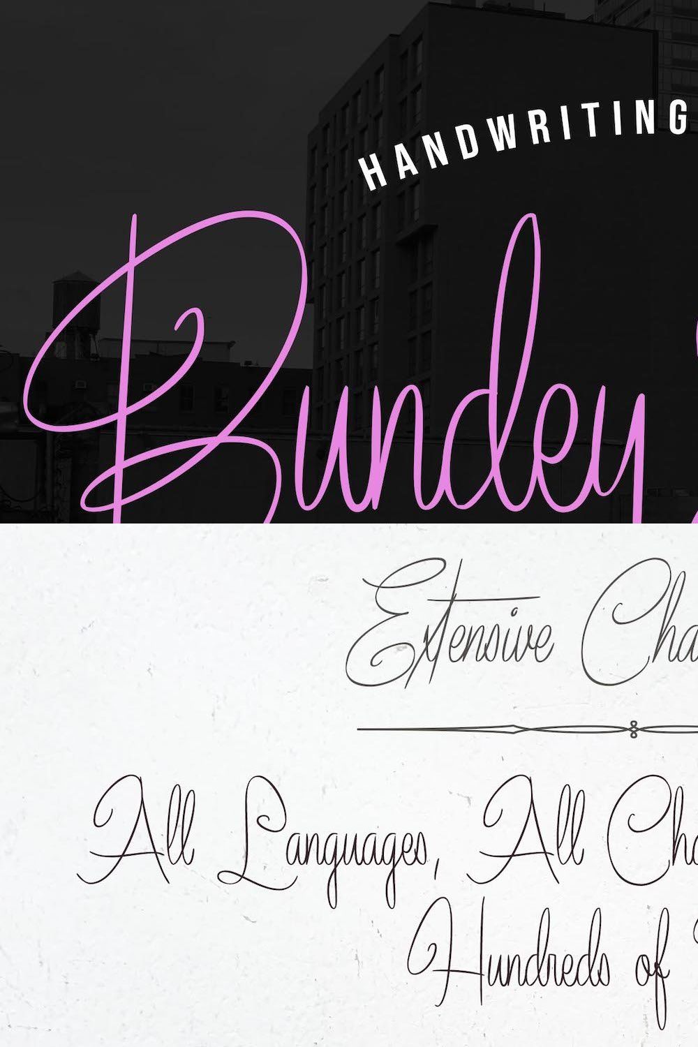 Bundey Script pinterest preview image.