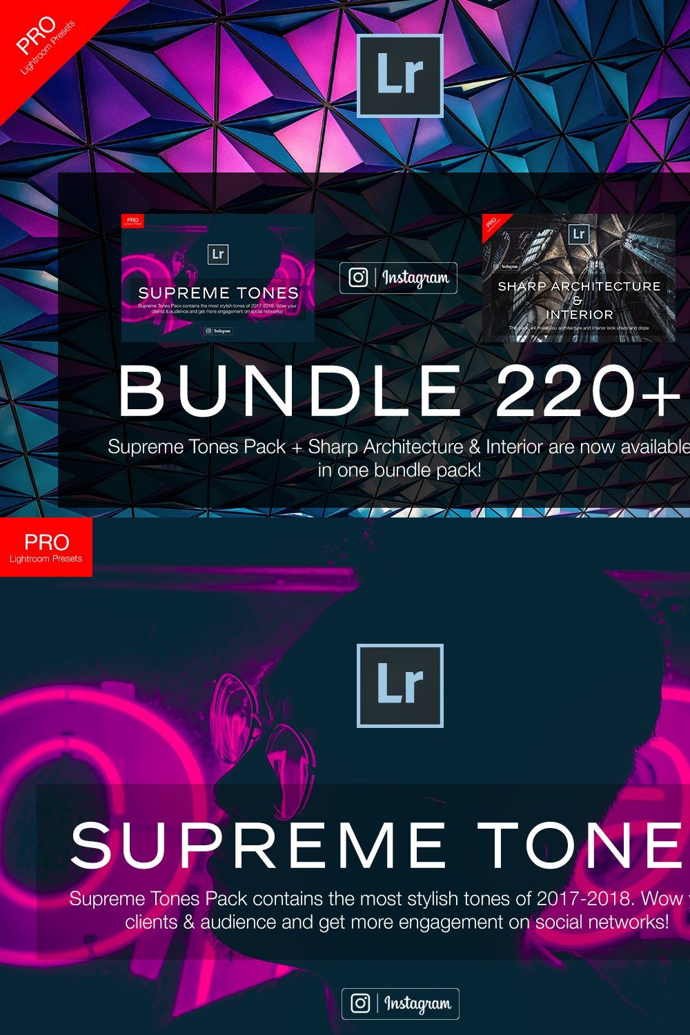 Bundle Lightroom Presets pinterest preview image.