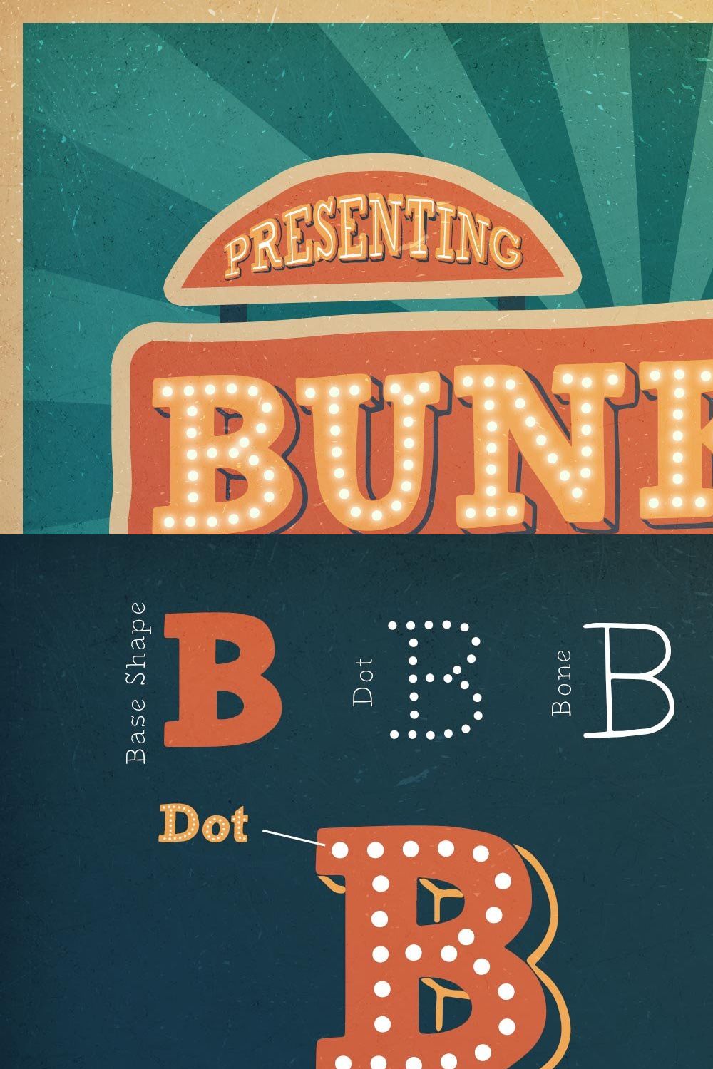 Bungker Typeface pinterest preview image.