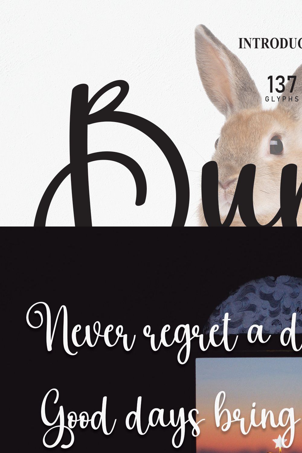 Bunny | Script Font pinterest preview image.