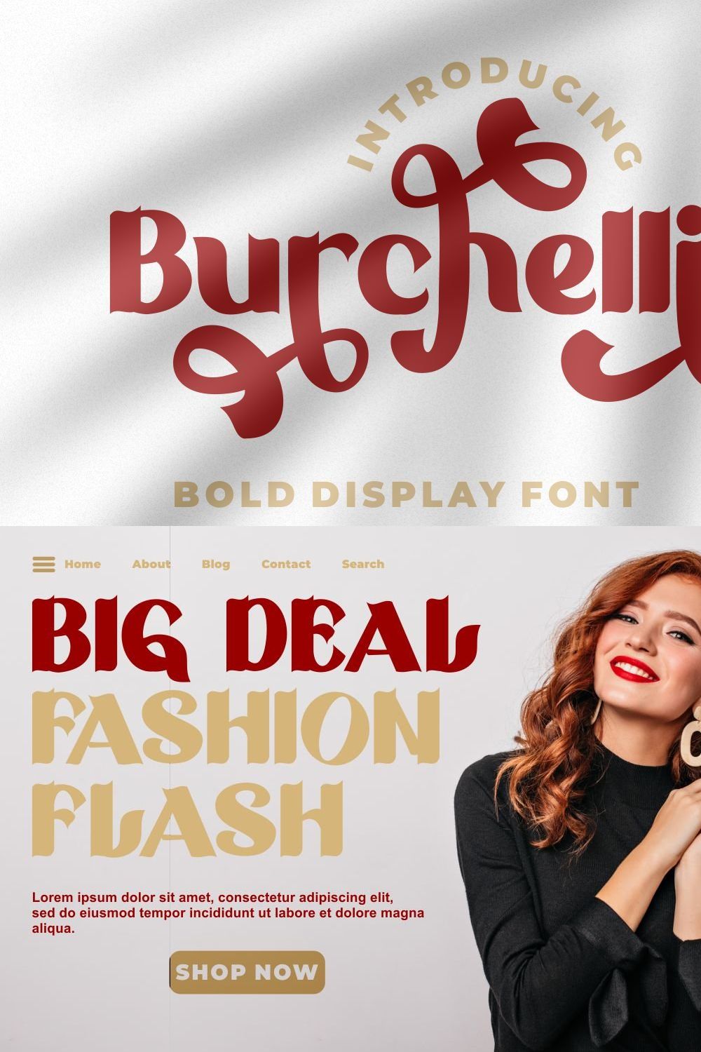 Burchelli - Bold Display Sans Font pinterest preview image.